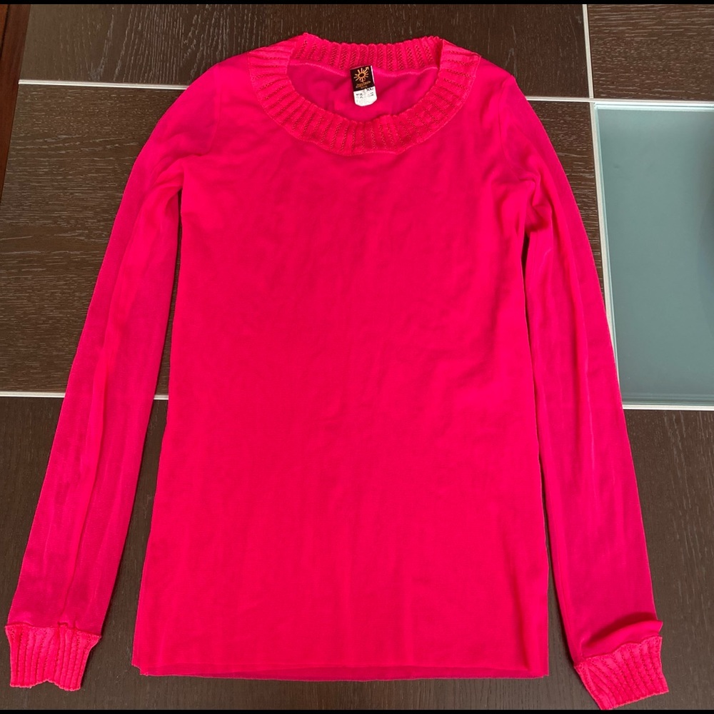 Jean Paul Gaultier pink long sleeve top size XL
